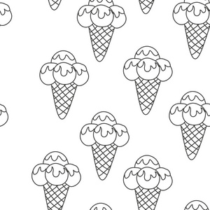 模式的冰淇淋矢量图 eps 10。背景纹理冰淇淋甜点。无缝背景。矢量图 eps 10 为您的设计