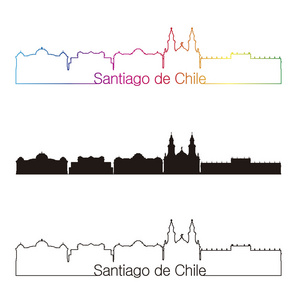 Santiago de 智利 2 天际线直线型，彩虹