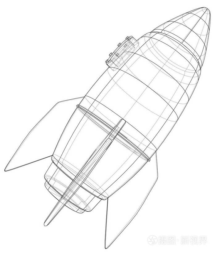 火箭素描.矢量渲染3d插画-正版商用图片0bv29c-摄图新视界