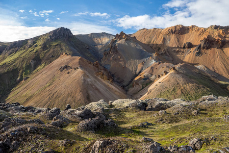 Fjallabak 自然保护区的 Landmannalaugar 山。冰岛