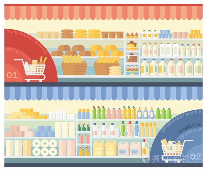 内政部与食品和家用清洁产品超市