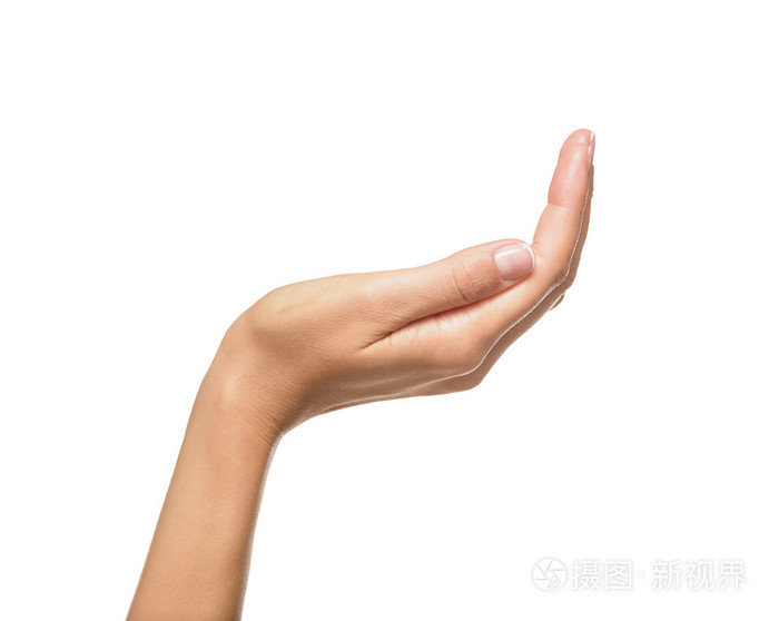 打开一只女人的手,手心向上