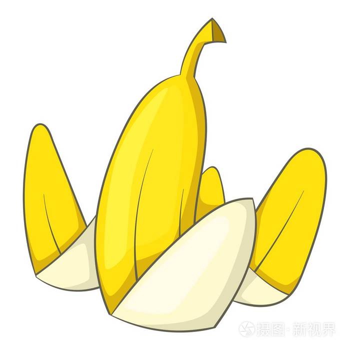 香蕉皮图标,卡通风格