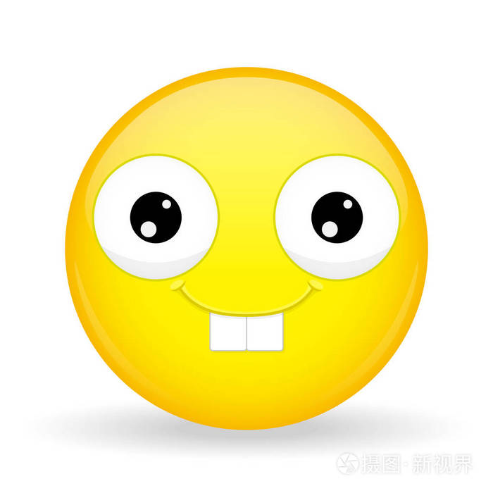 书呆子表情符号快乐的情绪兔子笑的图释卡通风格矢量图的微笑图标