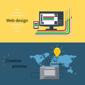 网页设计和创意过程概念