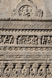 岩石雕刻纹理背景的奥兰加巴德，印度的阿旃陀洞穴