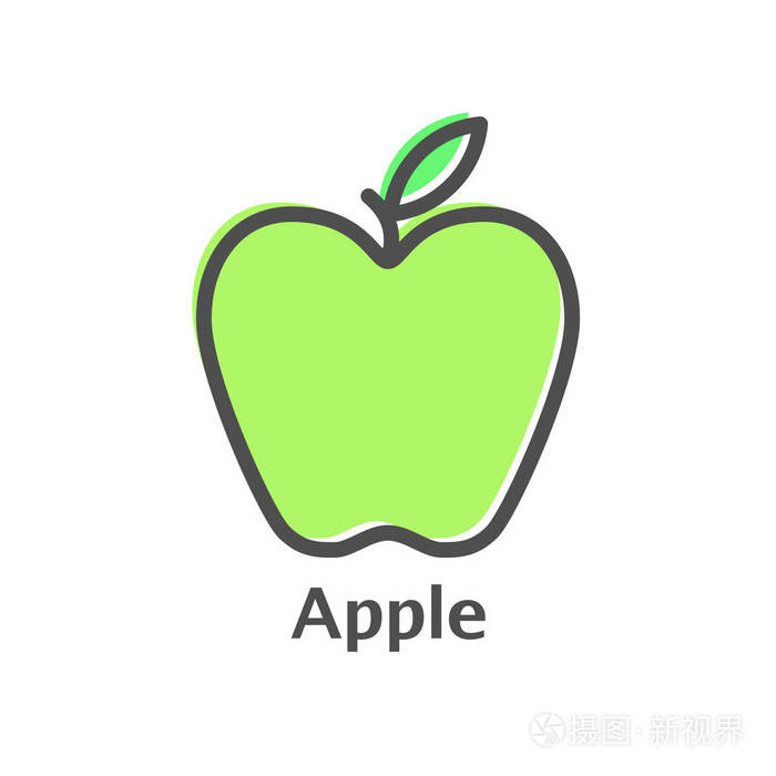 苹果线图标轮廓矢量符号线性风格象形图上白色孤立象征标志图可编辑