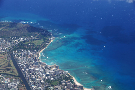 diamondhead，威基基，皇后公园鸟瞰 ala 围可以