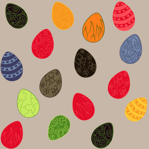 矢量复活节模式。鸡蛋的装饰品。网站 壁纸 纺织印染 纹理的重复的背景