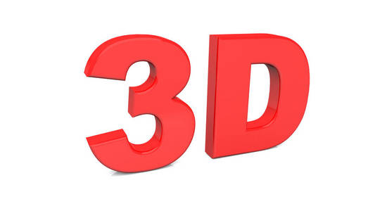 孤立在白色背景上的 3d 呈现红色 3d 字摄影图