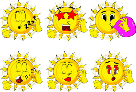 卡通太阳显示 ok 的手势