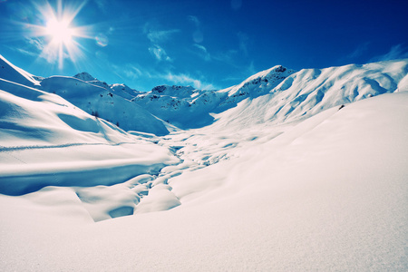 意大利阿尔卑斯山的冬天