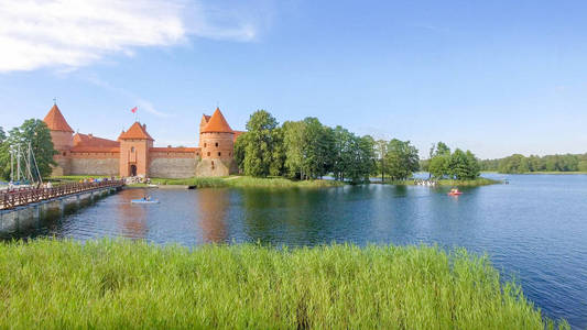 特拉凯城堡，立陶宛的鸟瞰图