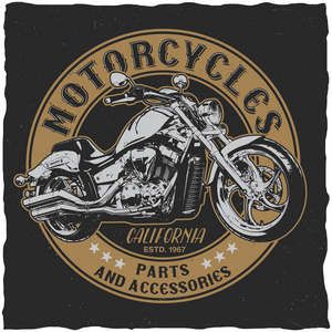 加利福尼亚州摩托车配件海报