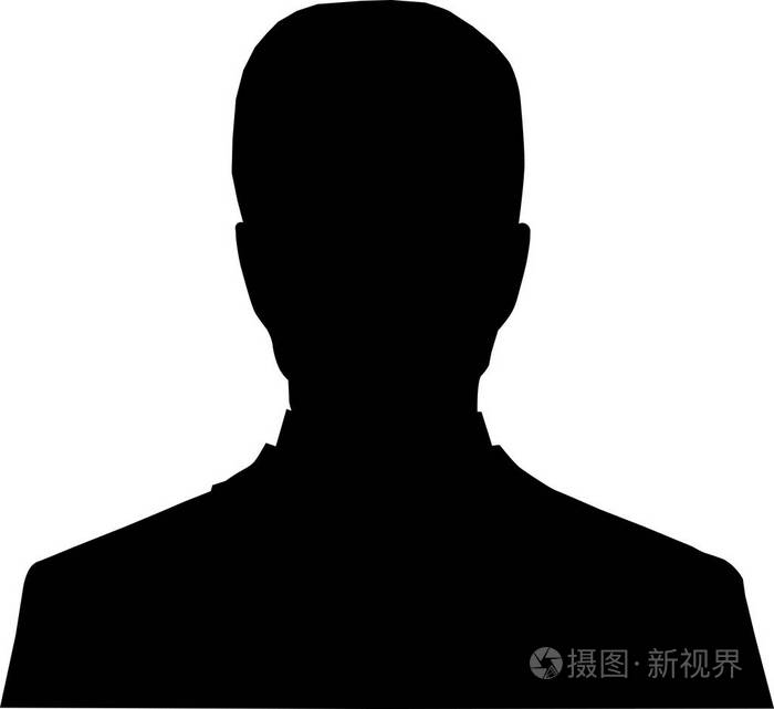 男性的剪影,男性剪影图标,白色背景上的黑色剪影剪影