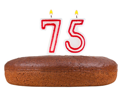 生日蛋糕蜡烛数 75 隔离