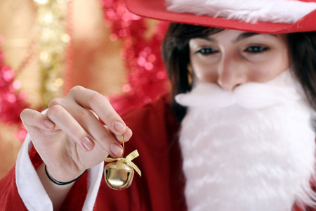 圣诞树头发的女孩