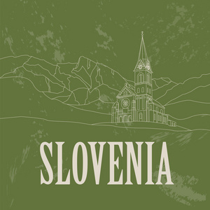 斯洛文尼亚的地标。复古风格的图像