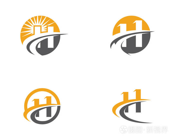 h 字母徽标模板设计矢量图
