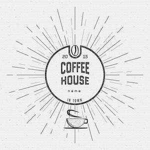 咖啡徽章标志和标签的任何使用