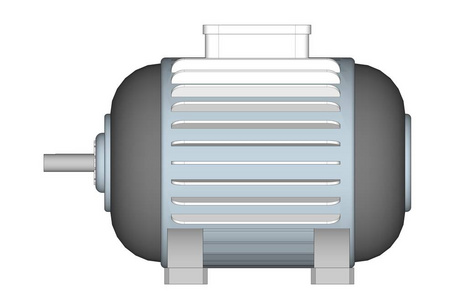 感应电机, 电机3d 插画设计白色背景
