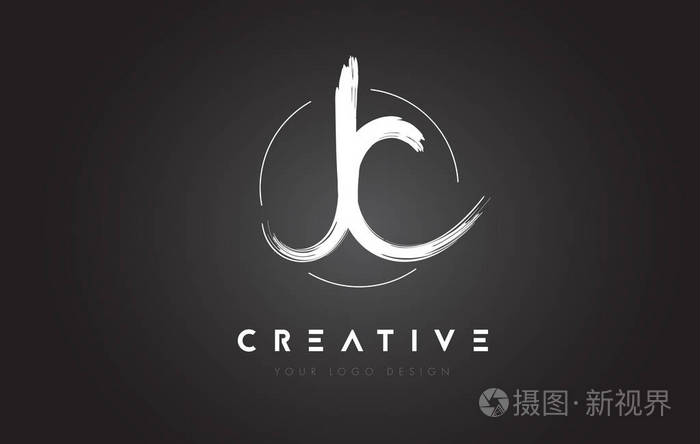 jc 刷字母标志设计.艺术的手写的字母标志 c