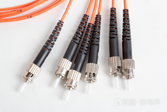 橙色的光线st光纤连接器跳线
