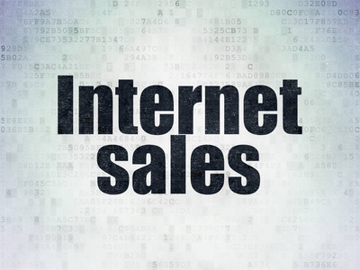 营销理念 互联网销售数字数据纸张背景上