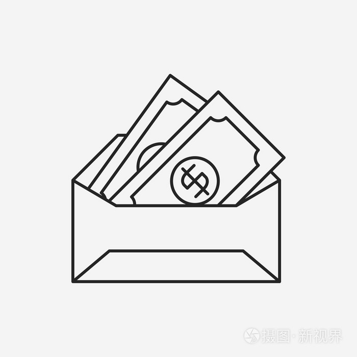 金融货币符号线图标