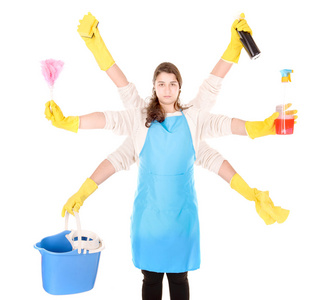清洁女工工作