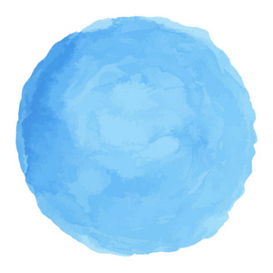 精致的蓝色水彩画画矢量污点