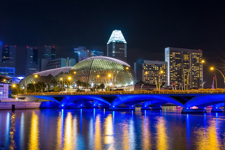 新加坡城市天际线夜