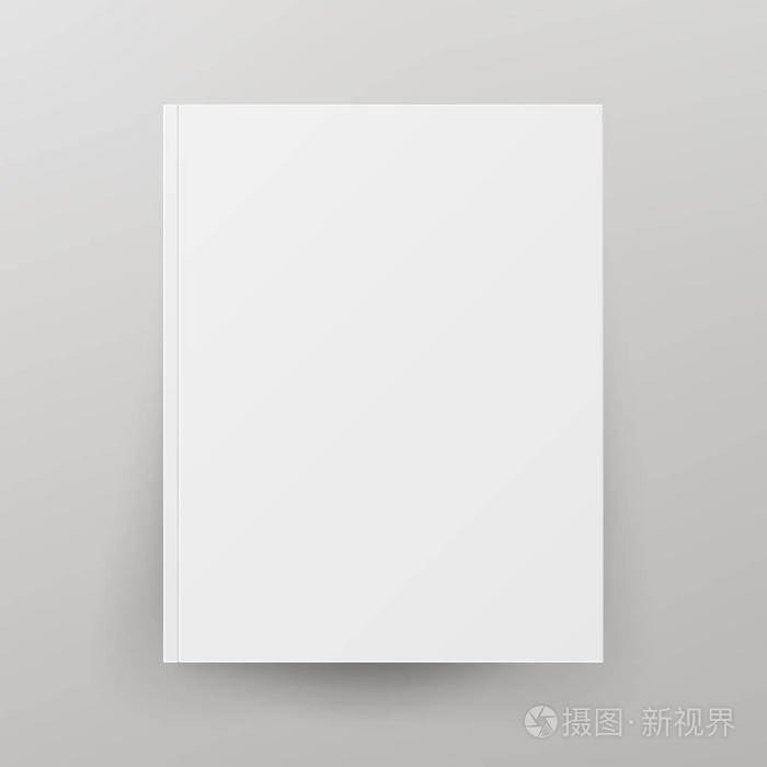 空白的图书封面孤立的向量.灰色的背景上孤立的插图.