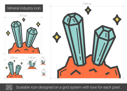 矿产工业线图标图片