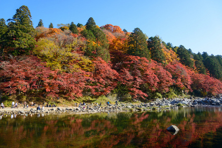 在 Korankei，日本爱知县的秋叶