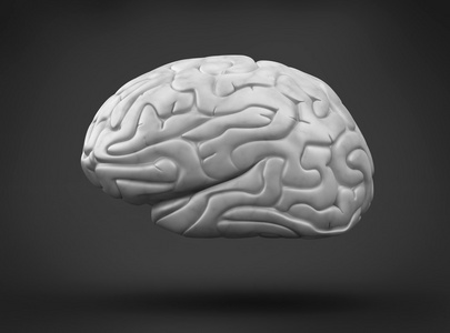 人类的大脑在黑色背景上图片