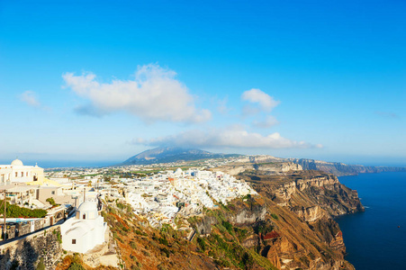 希腊圣托里尼岛的全景视图