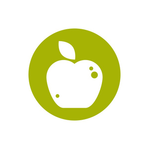 苹果在绿色的圆圈