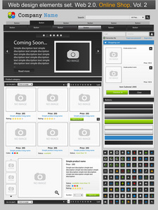 web 设计的元素集。网上商店 2