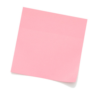 空白粉红色粘滞便笺