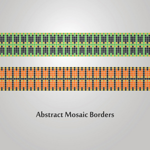 不同的装饰元素抽象丰富多彩的马赛克边框设计