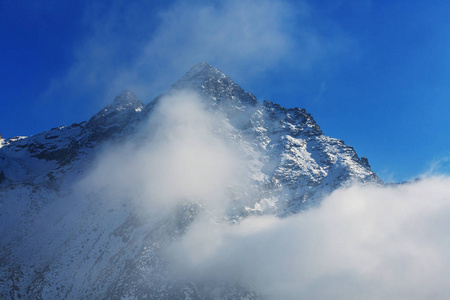 风景优美的喜马拉雅山山脉，两座区域，尼泊尔观