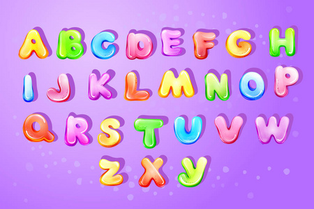 矢量儿童字母气泡卡通类型字母集
