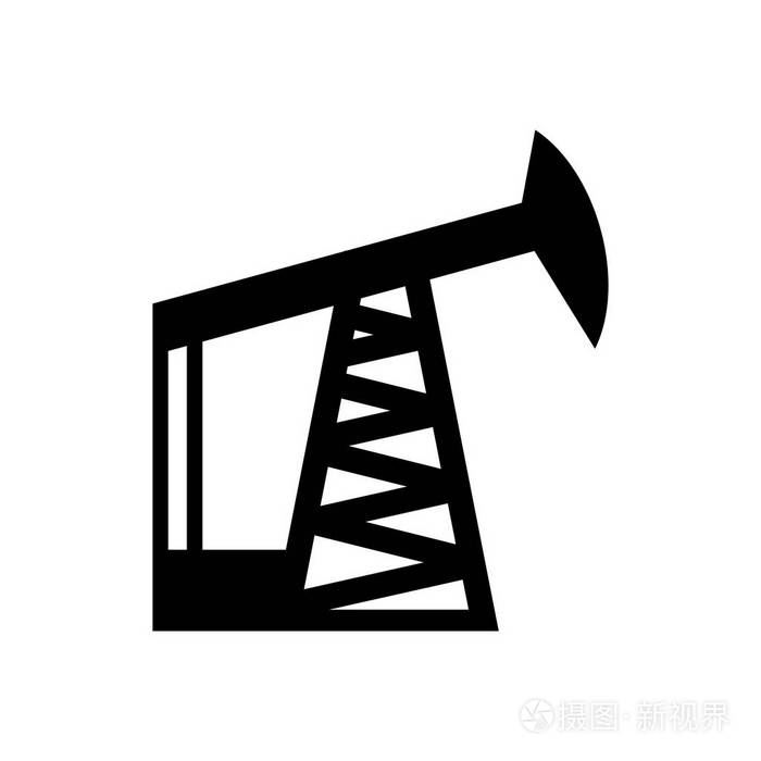 井架.钻井的钻井平台图标.石油泵标志.工业对象