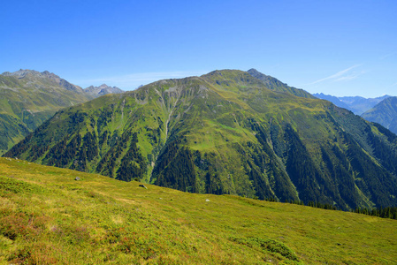 夏季达沃斯附近的山地景观