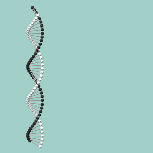 抽象的 Dna 螺旋。绿色背景上的孤立。矢量这