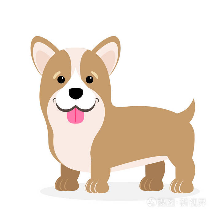 矢量图的一条狗.儿童程式化的图片.威尔士科基犬