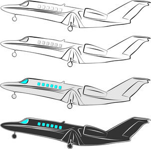 一个矢量风格化飞机。矢量插图。小飞机乘客