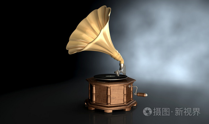 留声机深色背景