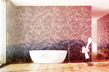 白色的大理石浴室浴缸双图片
